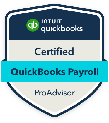 Certified QuickBooks Payroll ProAdvisor badge, showcasing expertise in QuickBooks Payroll management.